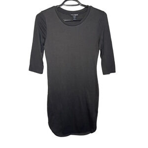 Love Cameron Black Quarter Sleeve Short Shirt Dress Women's Size Small